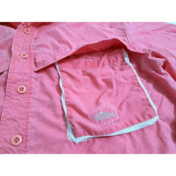 Tarpon Wear Vented Fishing Shirt Pink Roll Up Sleeves Boating Nylon USA Made - Picture 2 of 10